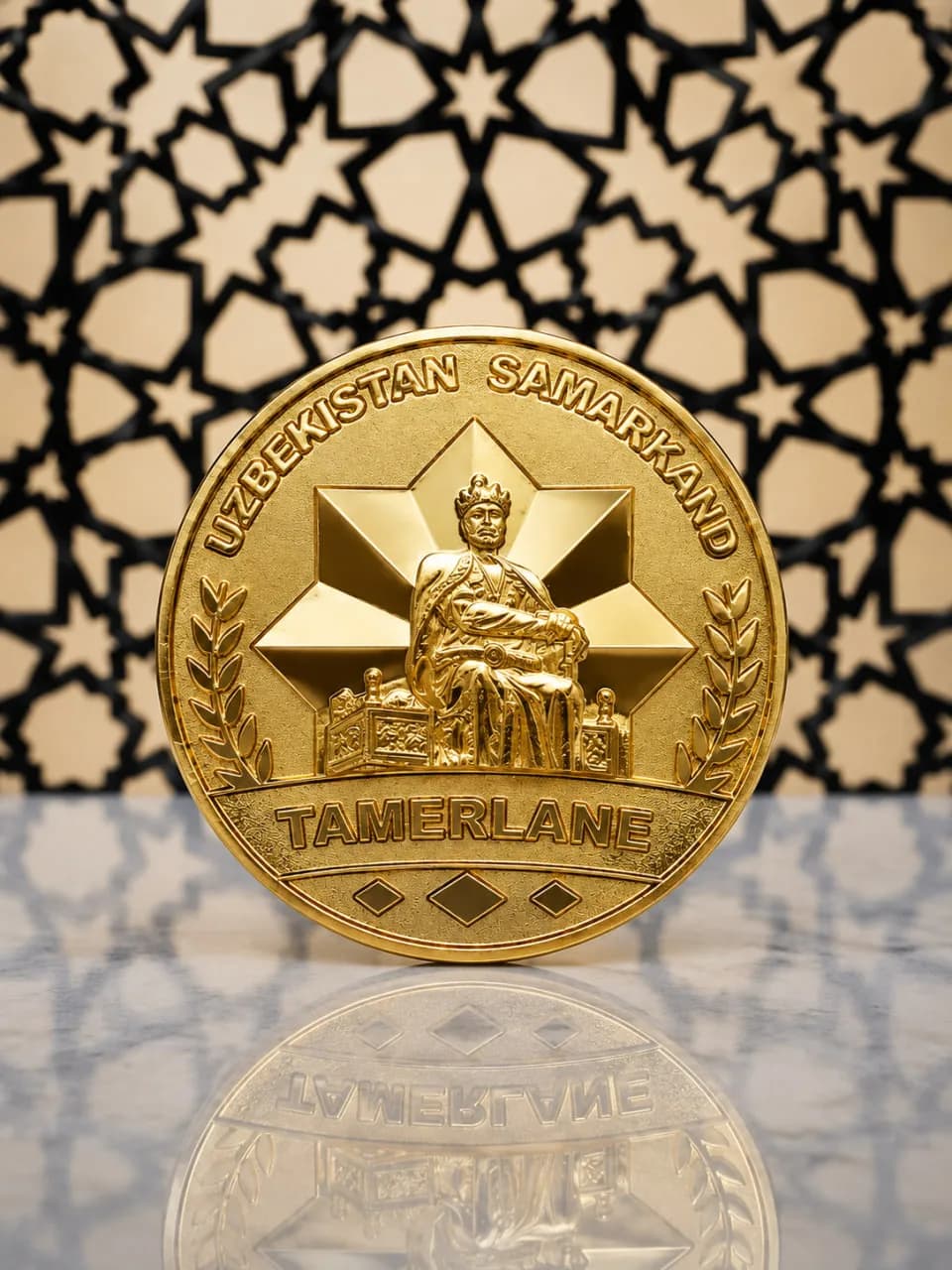 «Amir Temur (Tamerlane) — Samarqand» oltin rangli kolleksion tanga